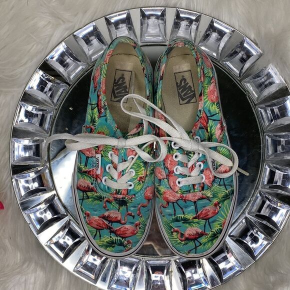 Vans Flamingo Tropical Palm Print Sneakers Kids 3 - Picture 7 of 10